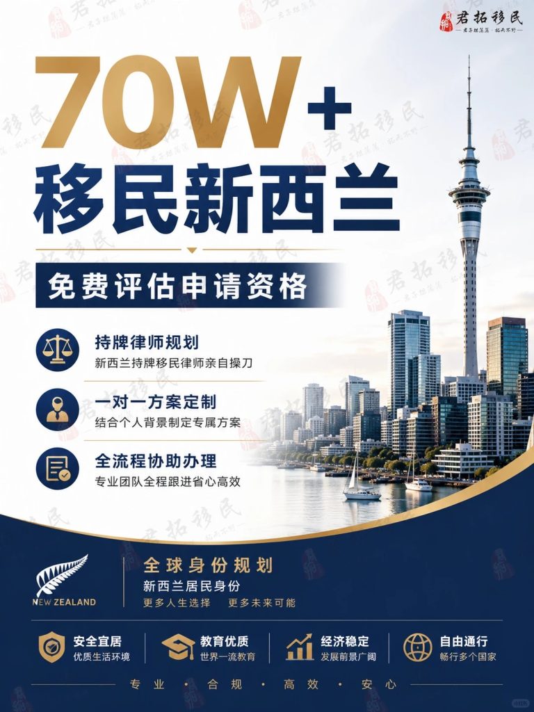 70W+预算，规划新西兰身份 1 君拓移民身份咨询