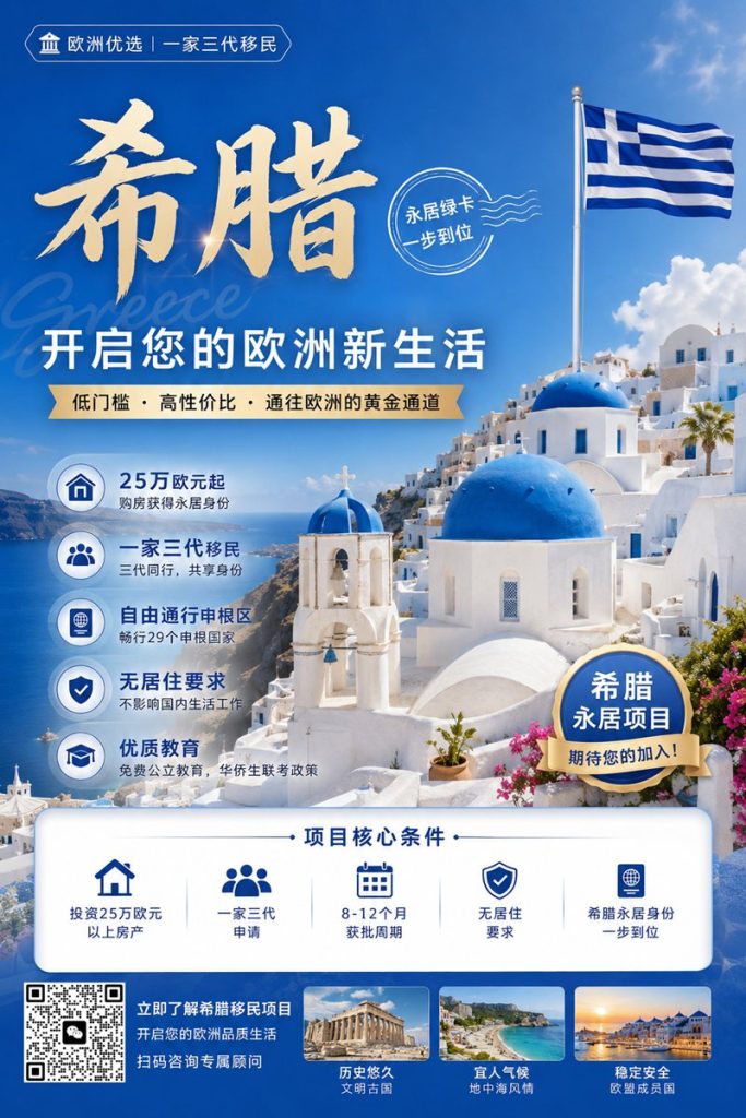 希腊购房移民海报 希腊购房移民海报