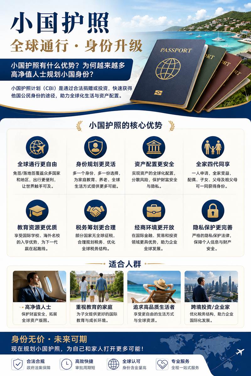 小国护照以低门槛、快审批、强功能三大核心优势 小国护照以低门槛、快审批、强功能三大核心优势