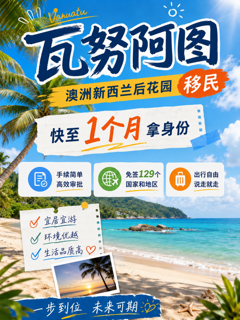 足不出户办身份瓦努阿图护照最快 1 个月 足不出户办身份瓦努阿图护照最快 1 个月