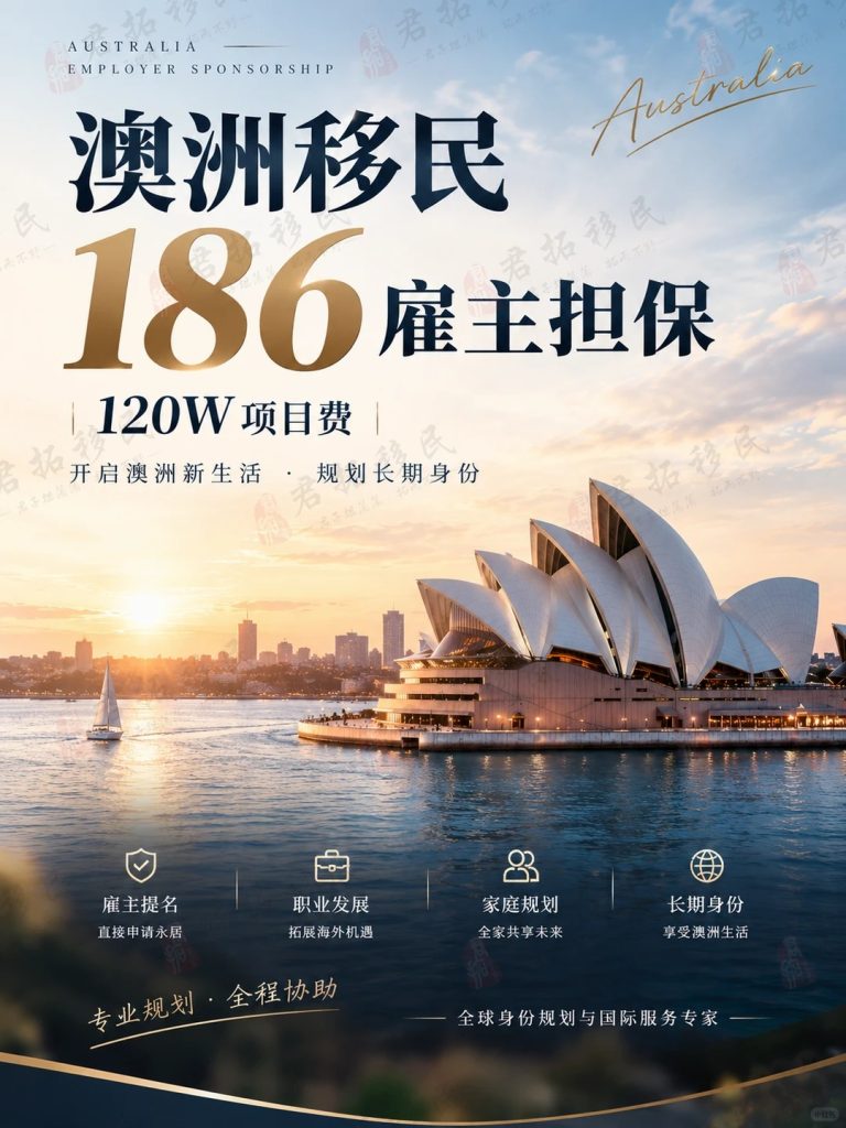 澳洲移民｜186雇主担保，120W项目预算